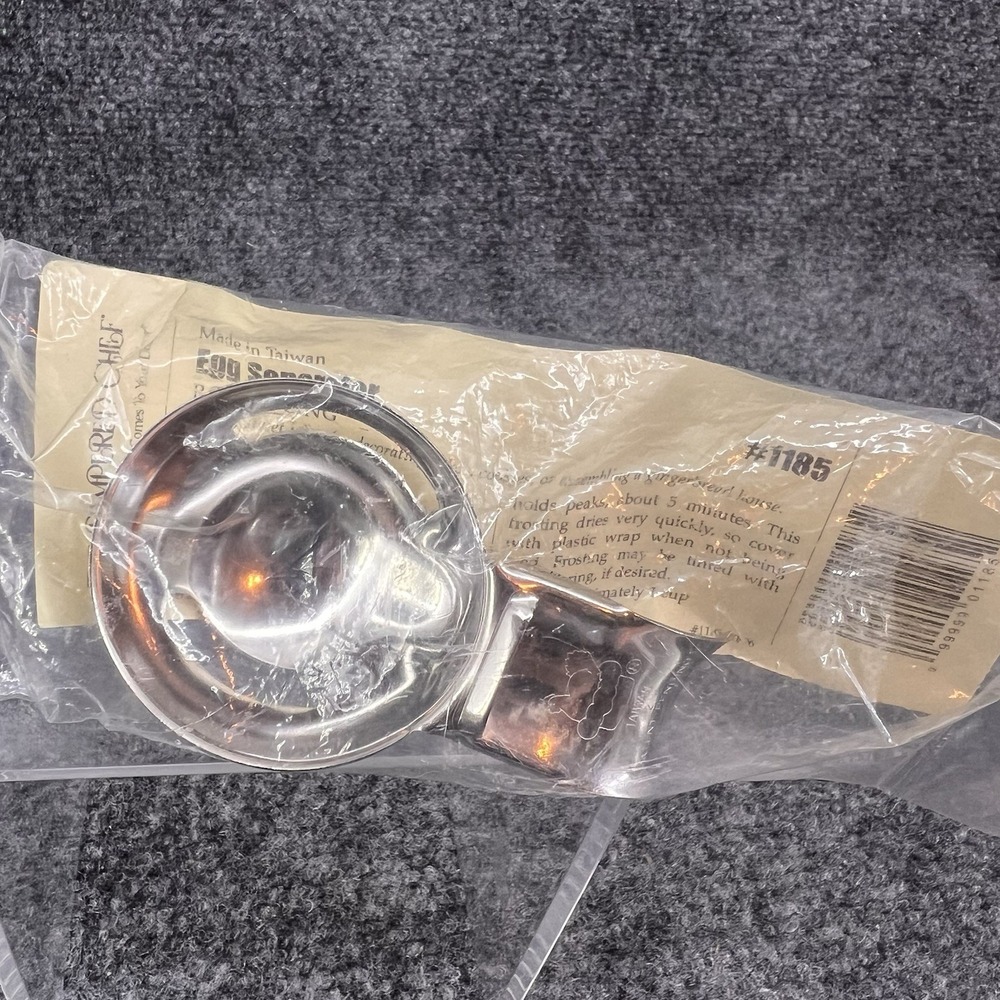 Pampered Chef Stainless Steel Egg Separator # 1185 Original Hen Logo 90s Vintage